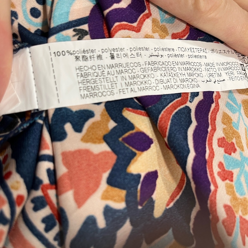 Zara Paisley Boho long Dress Size S Button Front boxy resortwear festival scarf - Picture 7 of 12